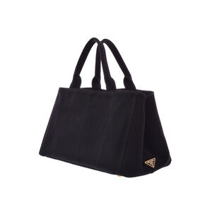 Prada Canvas Canapa Black Strap Tote Bag